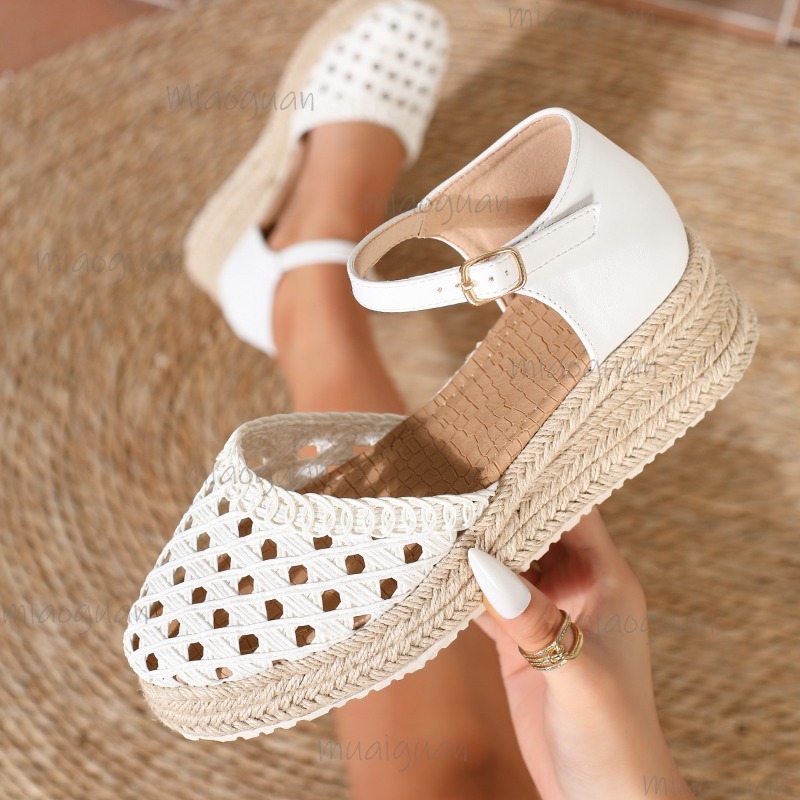 Espadrille Sandal Women - Boho Dames Espadrilles met opengewerkte details,