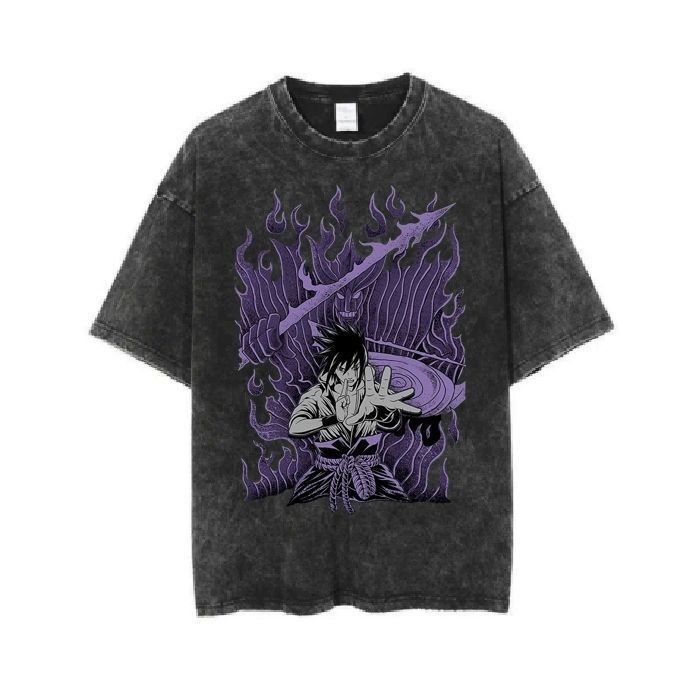 Summer Clothing Brands - Naruto Sasuke gewassen en gedragen T-shirt