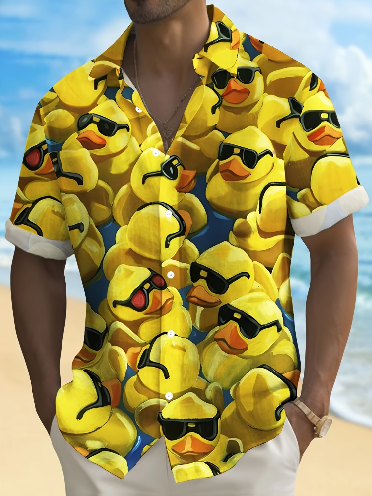 Summer Duck Clothing - Hawaii Heren Shirt Zomer Kleine Gele