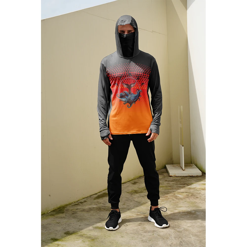 Summer Clothes - Visserijshirts Heren Zonbescherming Hoodie Masker Alles-in-één