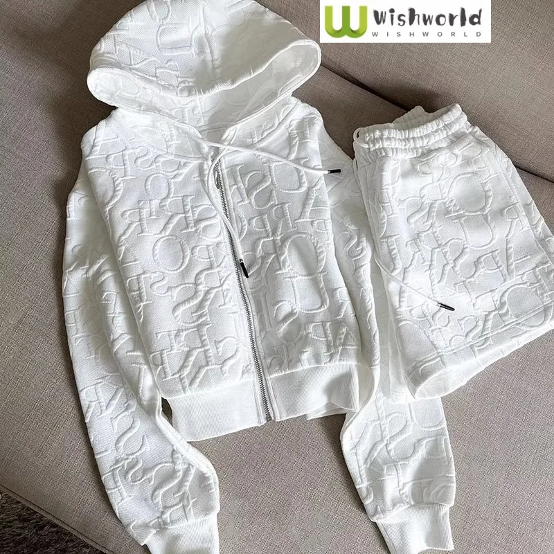 Summer Clothing Juniors - Zomer nieuwe letter-impressie hoodie, jas, shorts