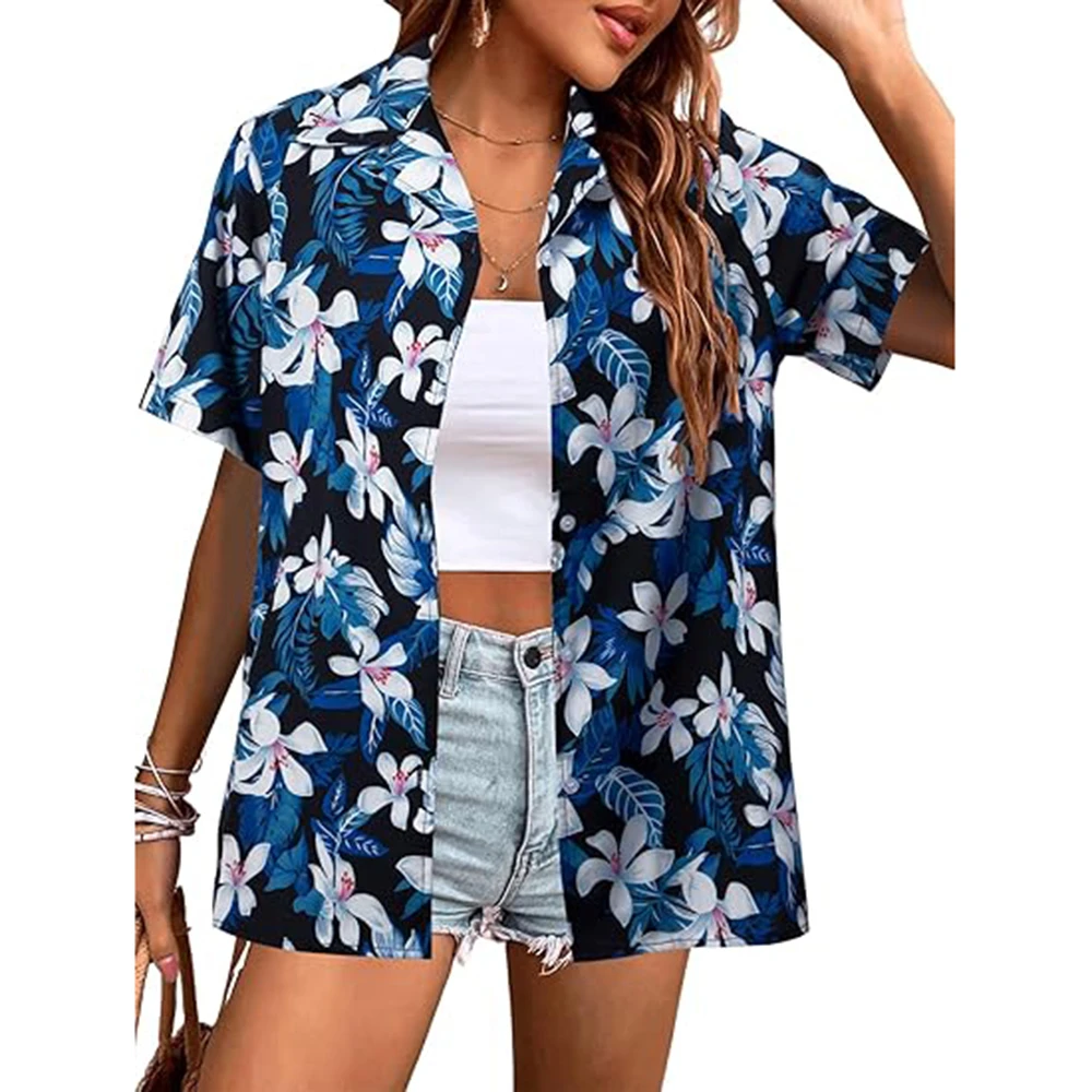 Kokospalmprint damesshirt met  - Beach Shirt Hawaiian recensie en prijs