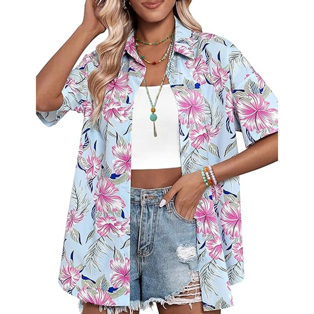 Kokospalmprint damesshirt met  - Beach Shirt Hawaiian recensie en prijs