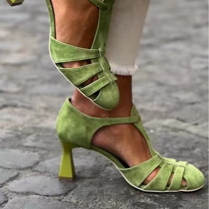 Dames Groene Suède Kitten Heel - Summer Clothing On Sale recensie en prijs
