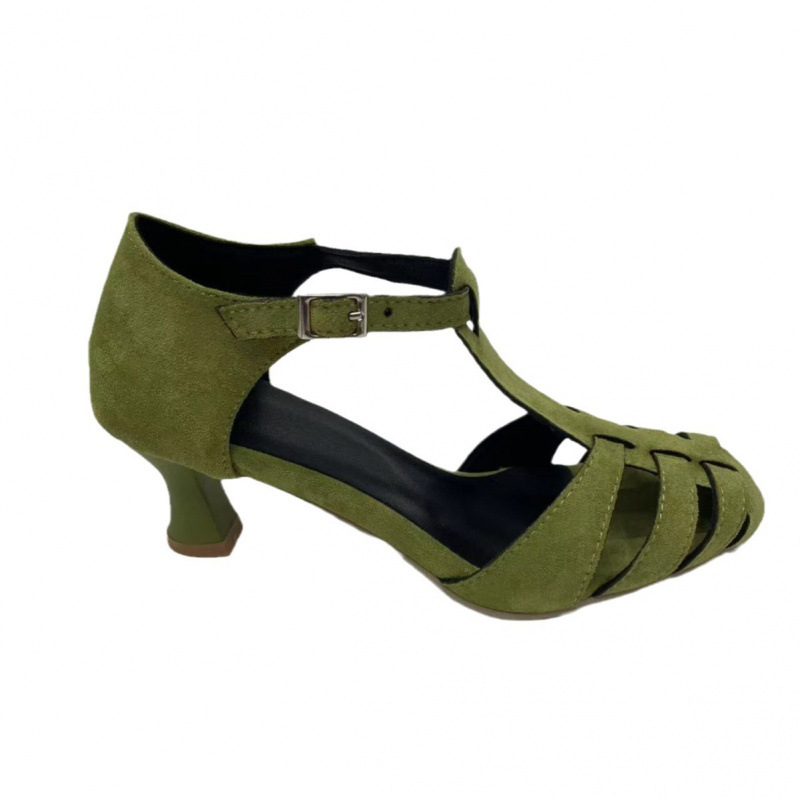 Dames Groene Suède Kitten Heel - Summer Clothing On Sale recensie en prijs