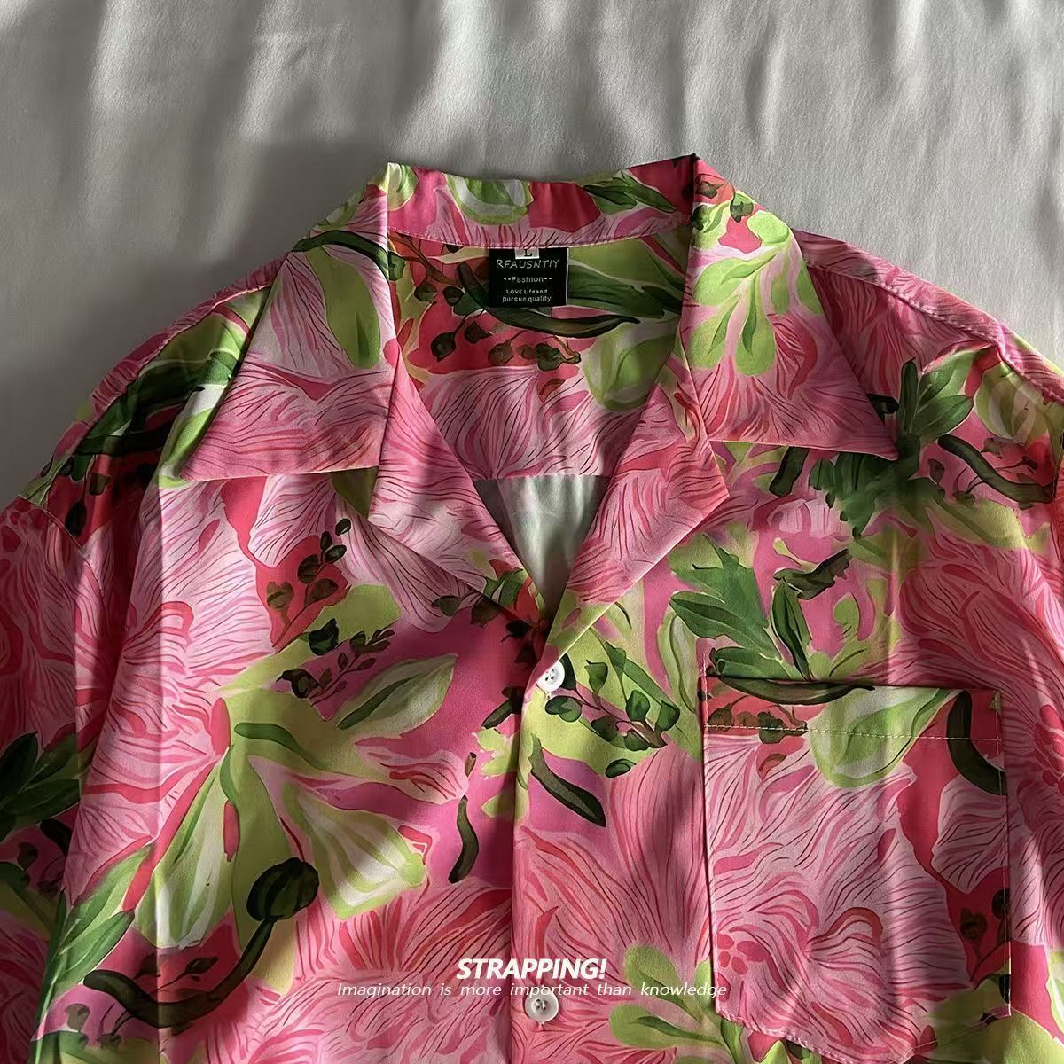 Roze Graffiti Bloemen Cubaanse - Beach Shirt Hawaiian recensie en prijs