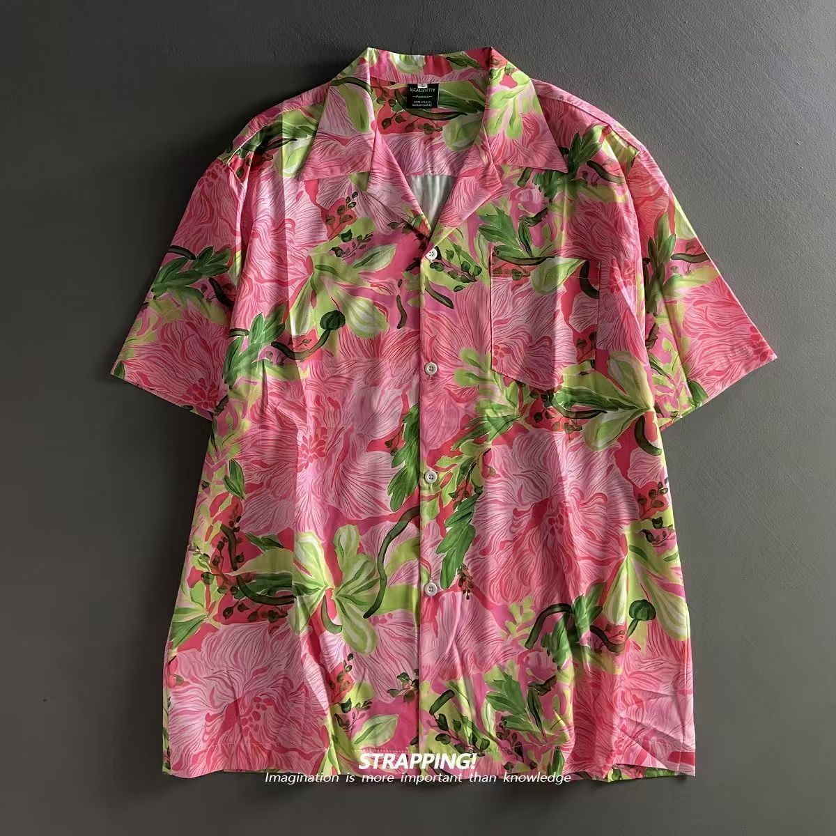 Roze Graffiti Bloemen Cubaanse - Beach Shirt Hawaiian recensie en prijs