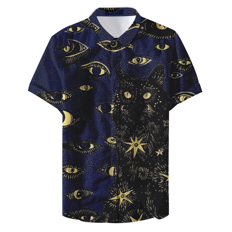 Cat Eye 3Dprinted Shirts Manne - Beach Shirt Hawaiian recensie en prijs