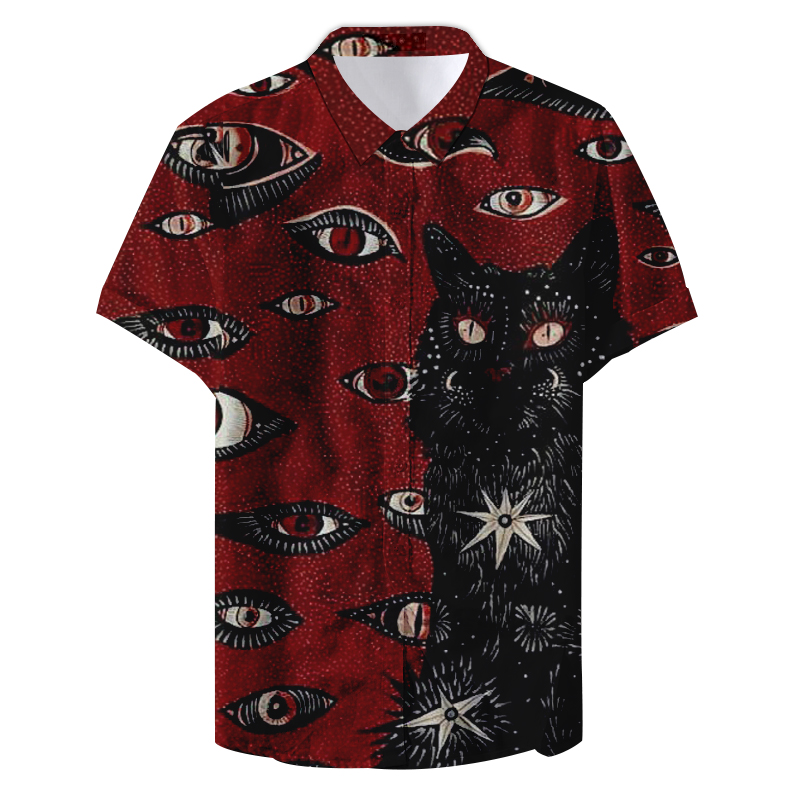 Cat Eye 3Dprinted Shirts Manne - Beach Shirt Hawaiian recensie en prijs