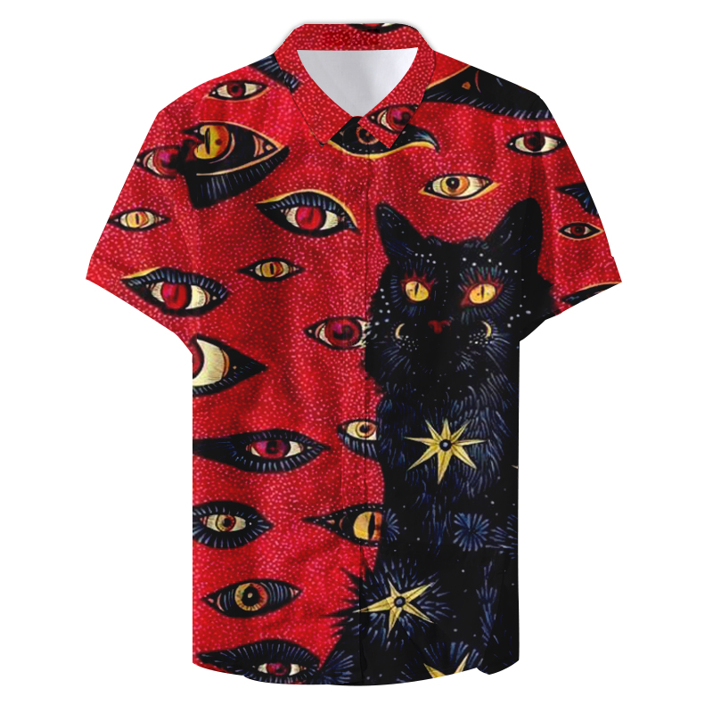 Cat Eye 3Dprinted Shirts Manne - Beach Shirt Hawaiian recensie en prijs
