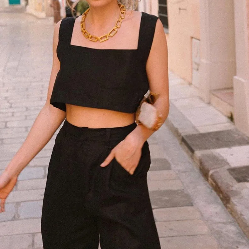 100% Linnen Wit Crop Top 2026  - Summer Green Clothing recensie en prijs