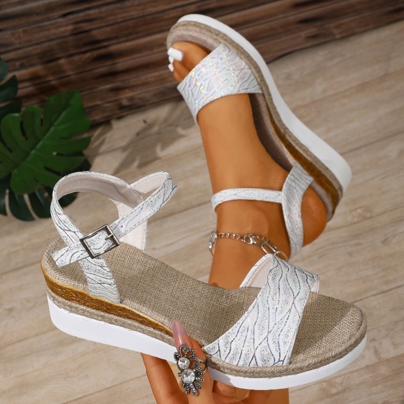 Wedgesandalen voor dames, witt - Espadrille Sandal Women recensie en prijs